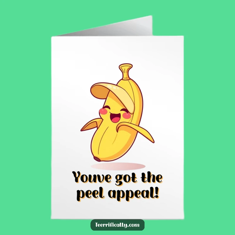 Free Printable Banana Card: Giggling Peeling Banana Congrats - Funny Gift