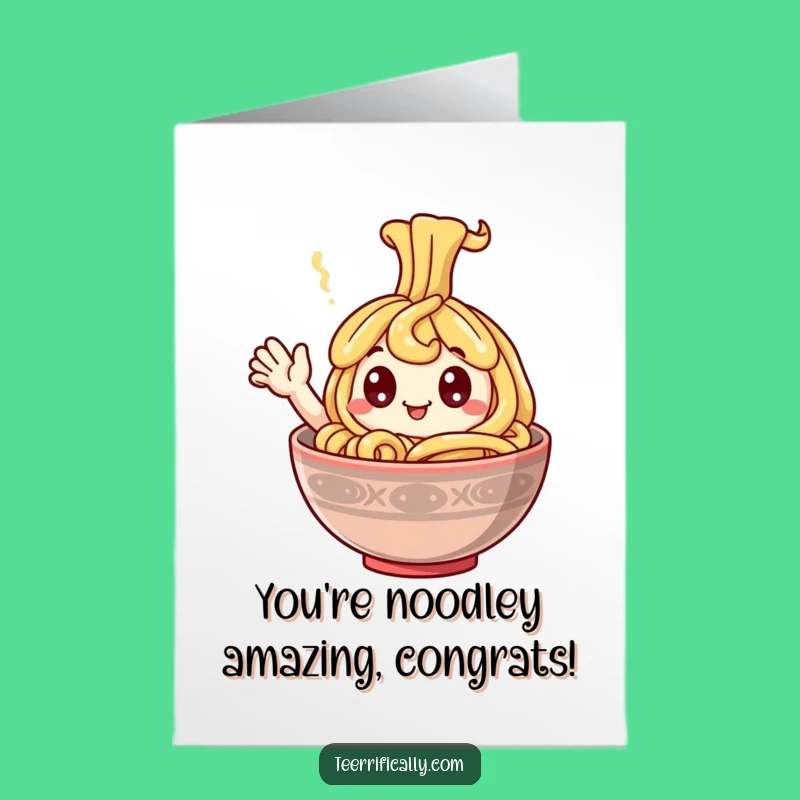 Free Printable Congrats Card: Happy Noodle Wave, Humorous Downloadable Achievement Gift!