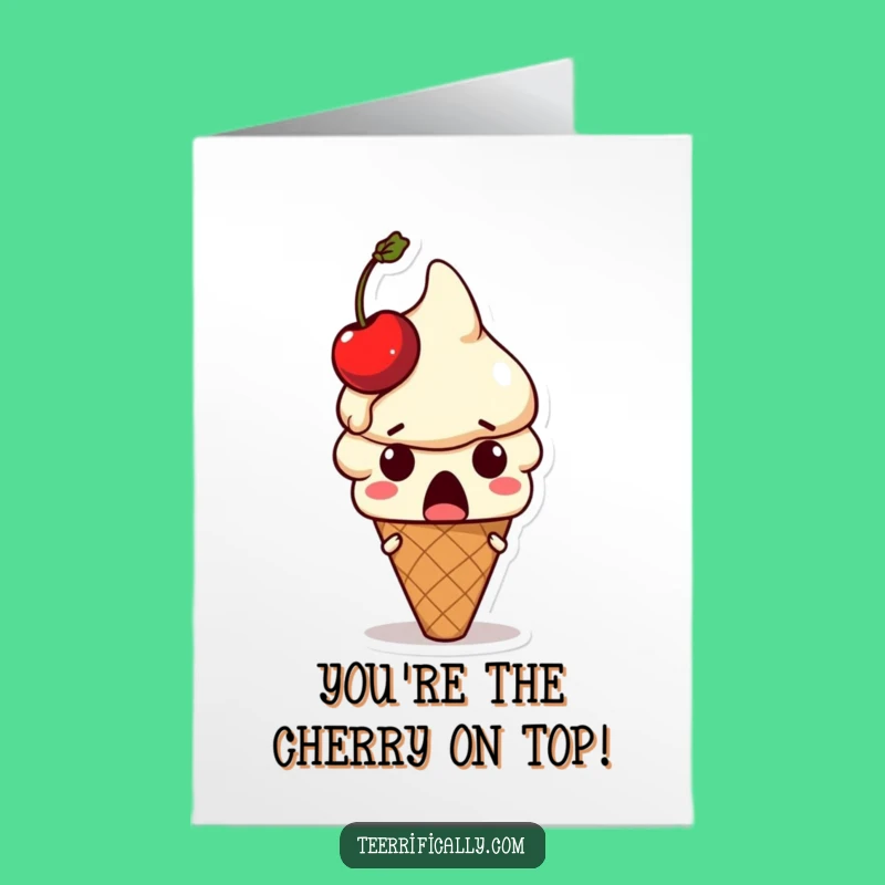 Free Printable Congrats Card: Ice Cream Melt Surprise Downloadable