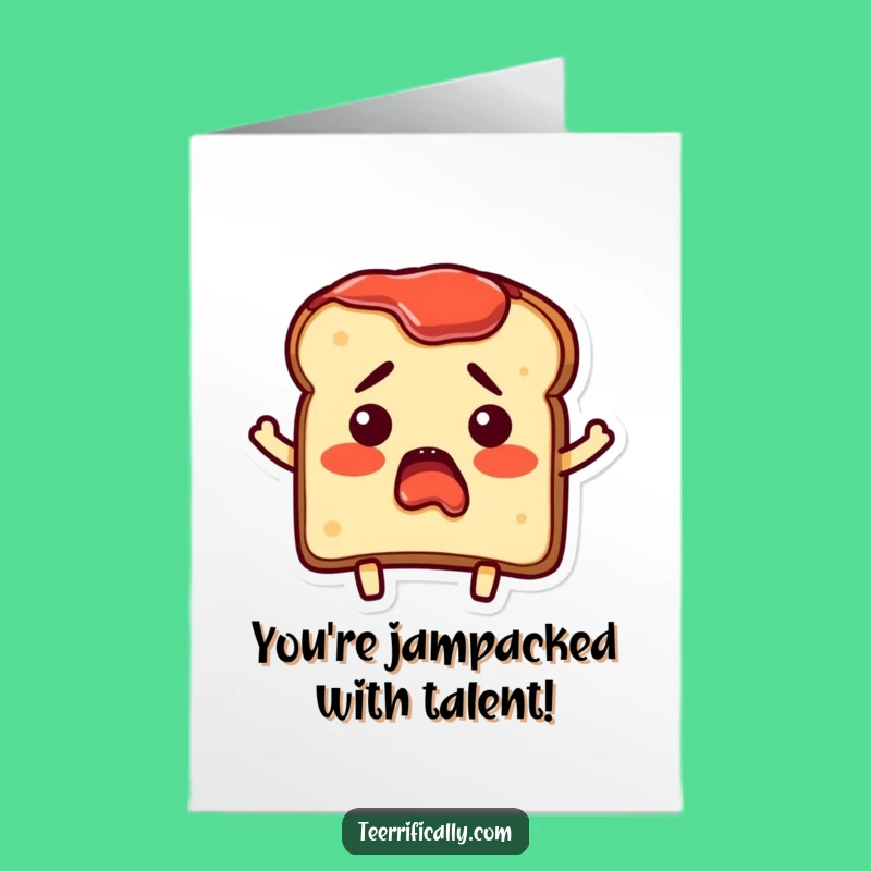 Free Printable Congrats Card: Toast Jam Shock, Humorous Downloadable Surprise
