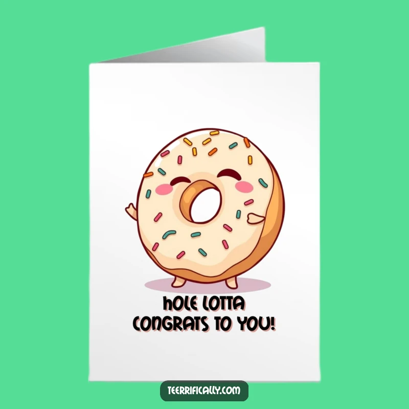 Free Printable Congrats Card: Winking Donut Shimmy, Humorous Downloadable Achievement Gift!