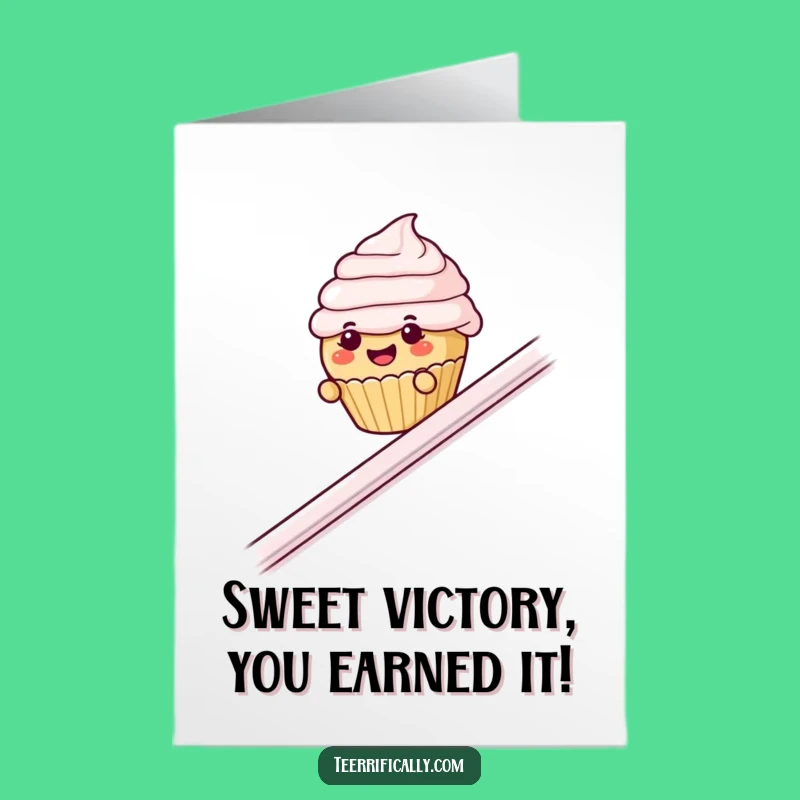 Free Printable Cupcake Congrats Card: Joyful Sliding Downloadable
