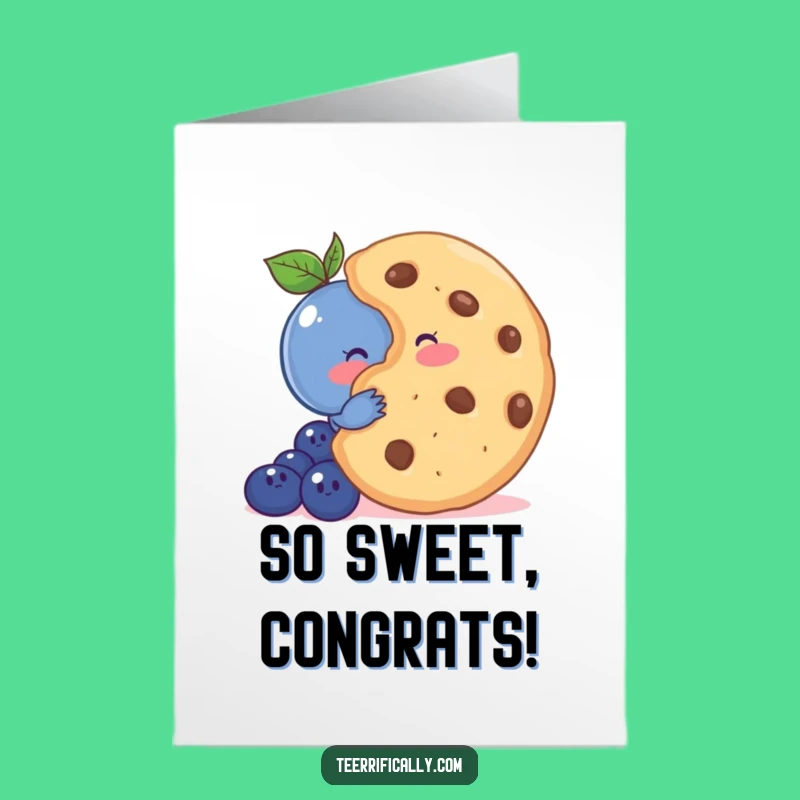 Free Printable Funny Blueberry Congrats Card - Shy & Sweet Downloadable Greeting!