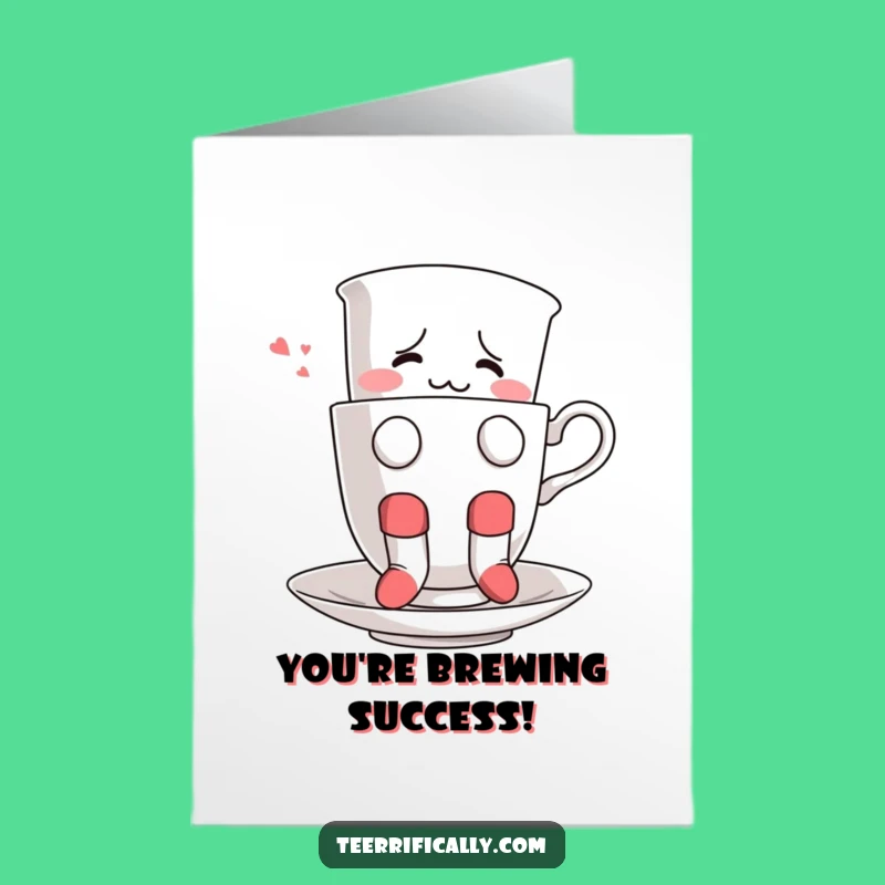Free Printable Teacup Congrats Card: Funny DIY Downloadable Gift for Odd Successes