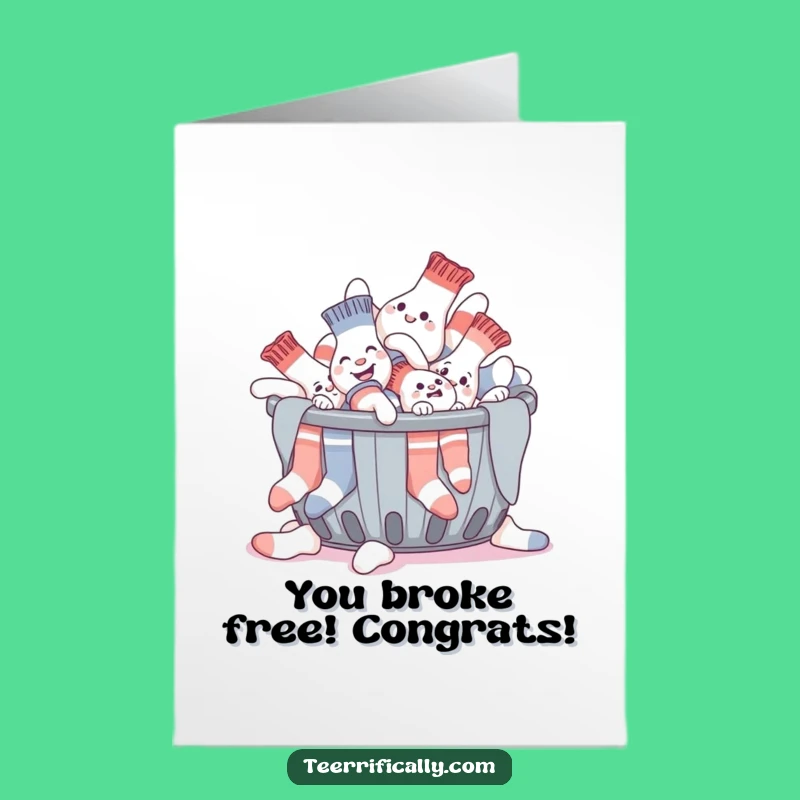 Free Printable Congratulations Card: Sock Escape Celebration Downloadable Gift