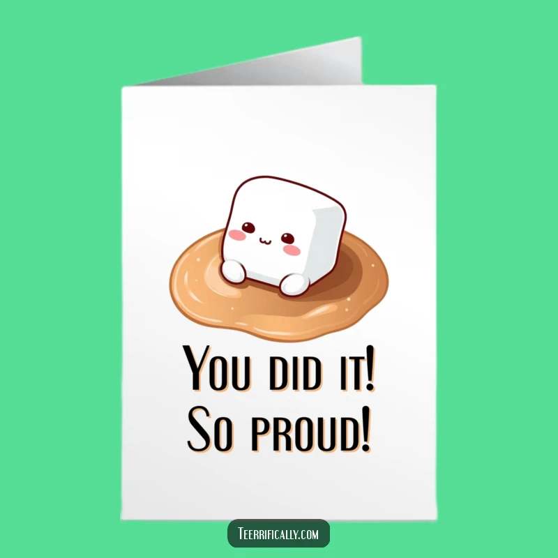 Free Printable Congrats Card: Marshmallow Cocoa Cheer Funny Downloadable Gift