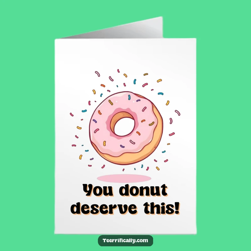 Free Printable Congrats Card: Donut's Bouncing Sprinkle Somesault Victory Lap
