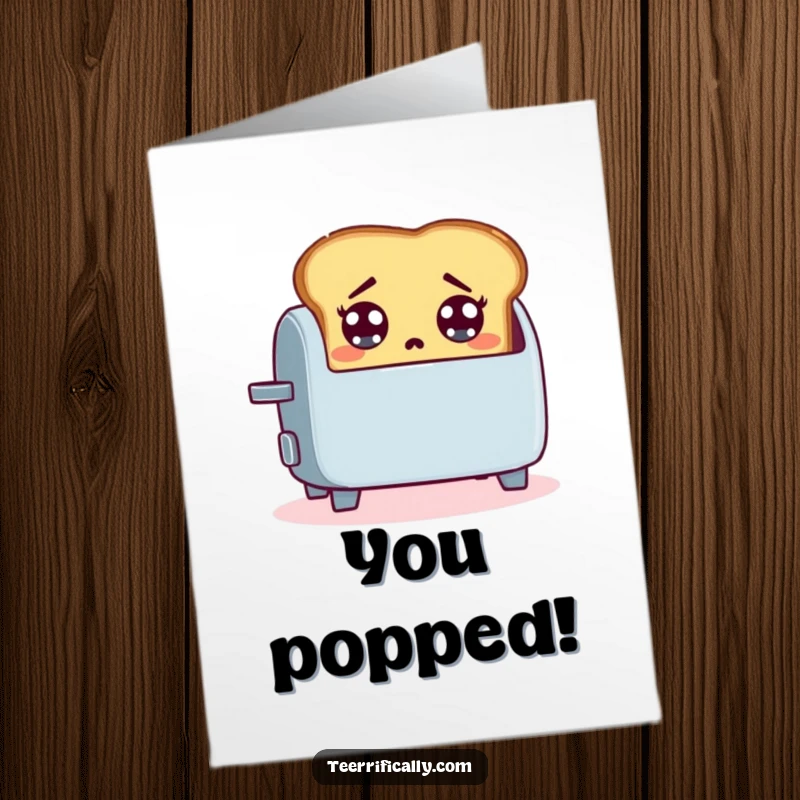 Funny Free Printable Congratulations Card: Startled slice of toast jumping out of a toaster, celebrating a big achievement, a downloadable delight.