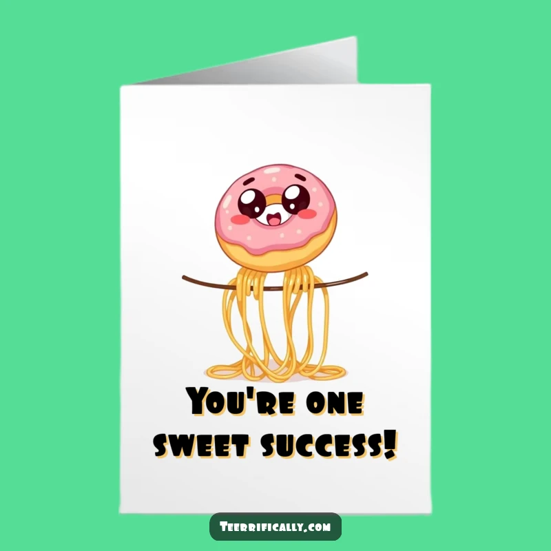 Free Printable Congrats Card: Donut Acrobat for a Hilarious Downloadable Gift