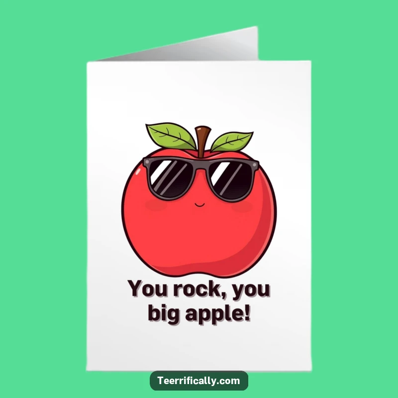 Free Printable Congrats Card: Apple's Sly Success Wink Funny Downloadable Gift