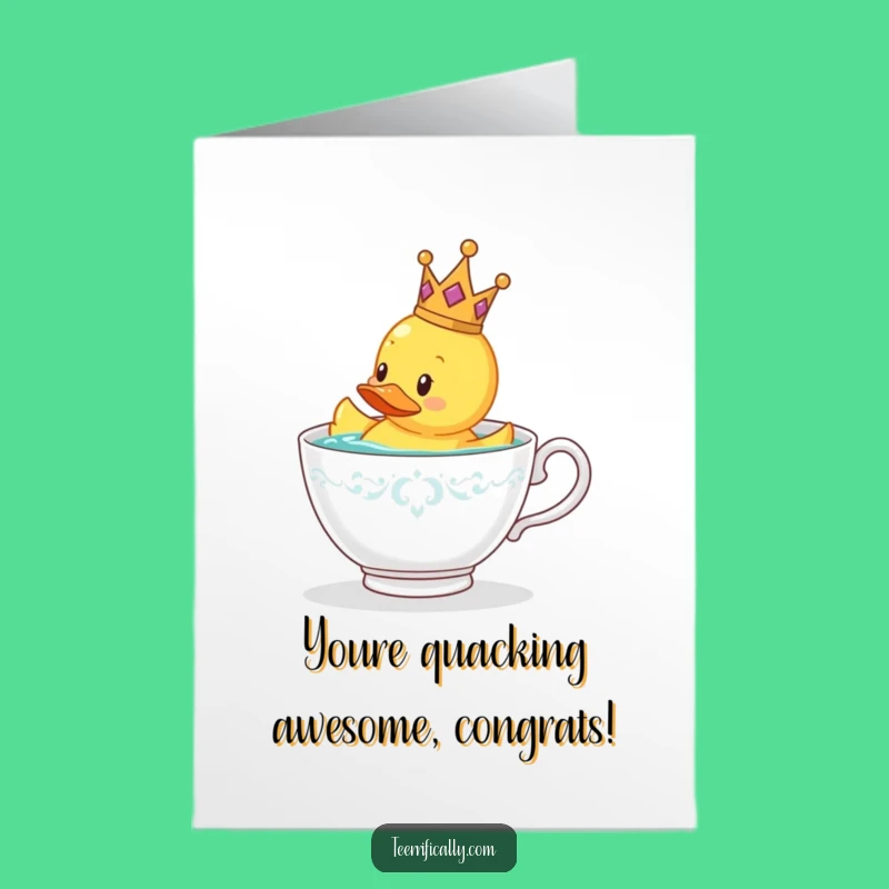 Congrats Free Printable Card: Royal Duck's Success Downloadable Gift