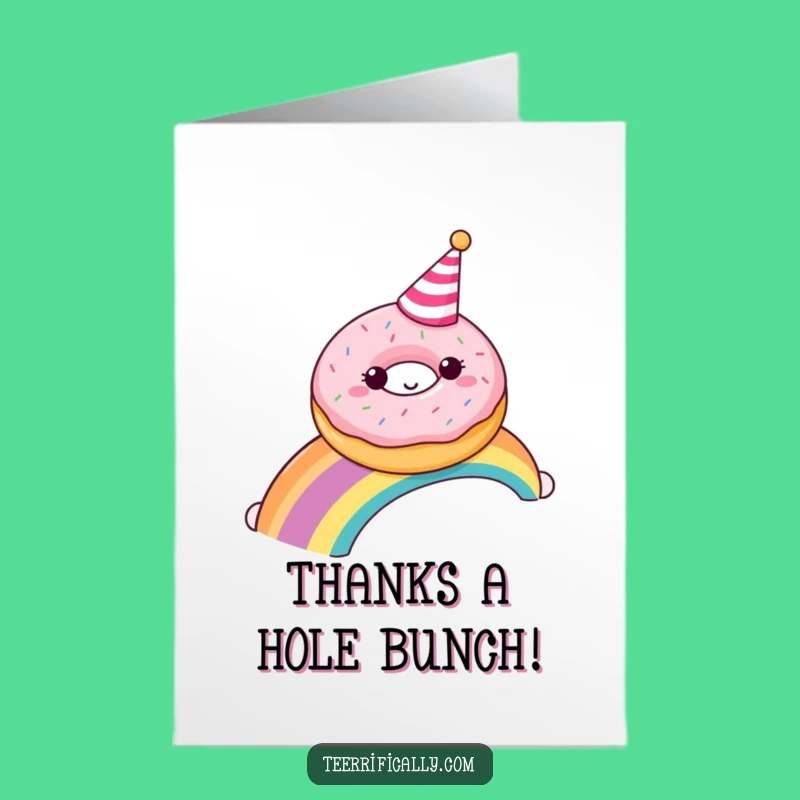 Free Printable Donut Rainbow Thank You Card - Sweet Gratitude