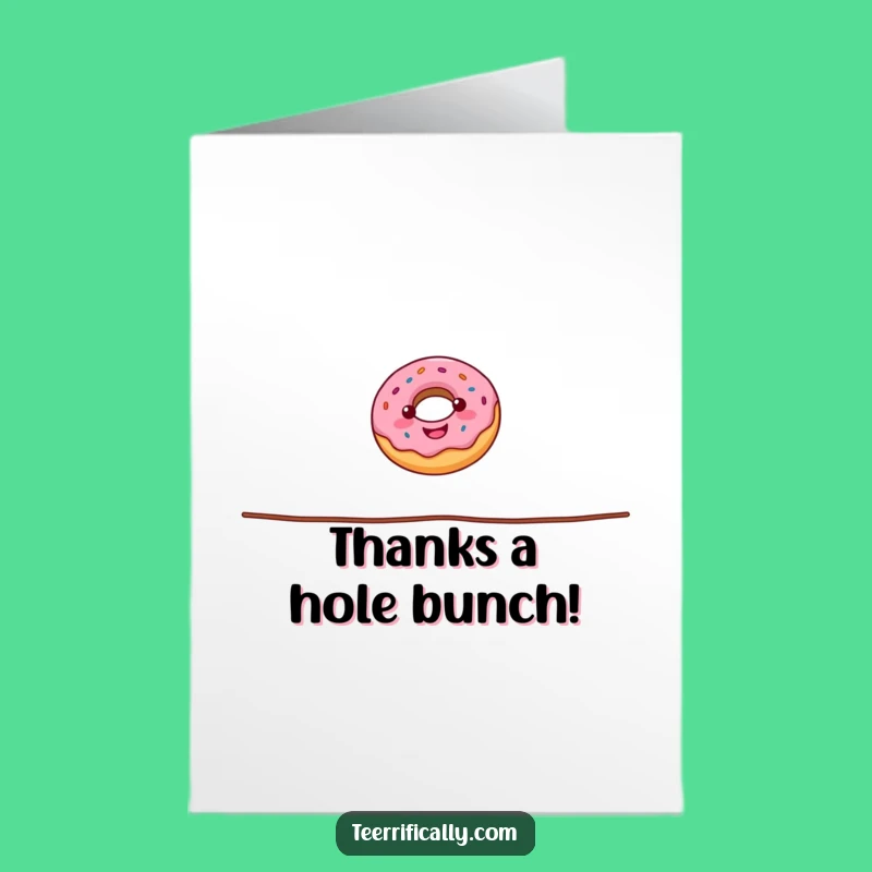 Free Printable Donut Tightrope Thank You Card: Funny Downloadable Appreciation Gift