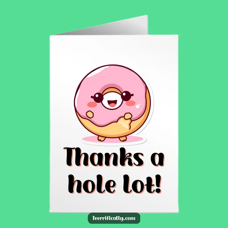 Free Printable Giggling Donut Thank You Card - Funny Downloadable Gratitude Gift