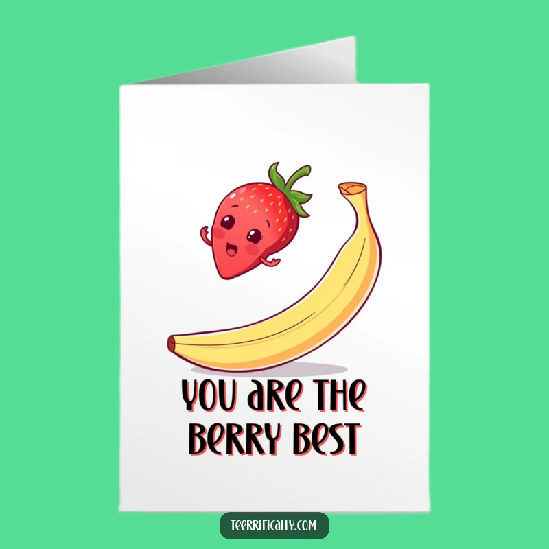 Free Printable Strawberry Thank You Card: Funny Downloadable Gift for a Surprised Thanks!