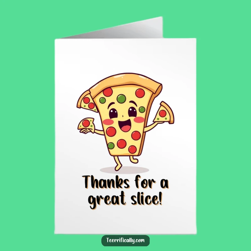 Free Printable Thank You Card: Funny Pizza Pep Gratitude Downloadable