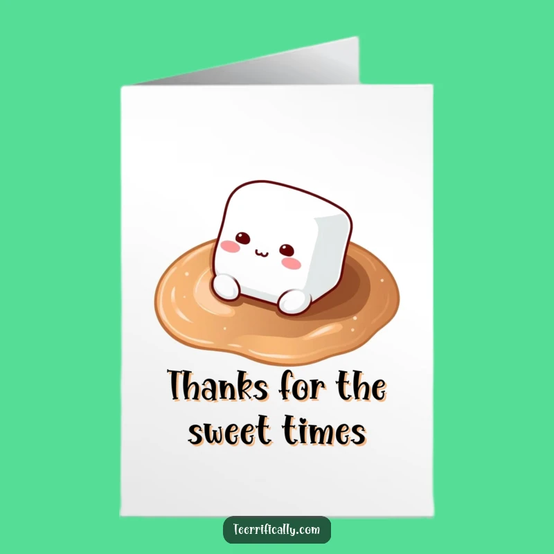 Free Printable Thank You Card: Marshmallow Cocoa Gratitude Funny Downloadable Gift