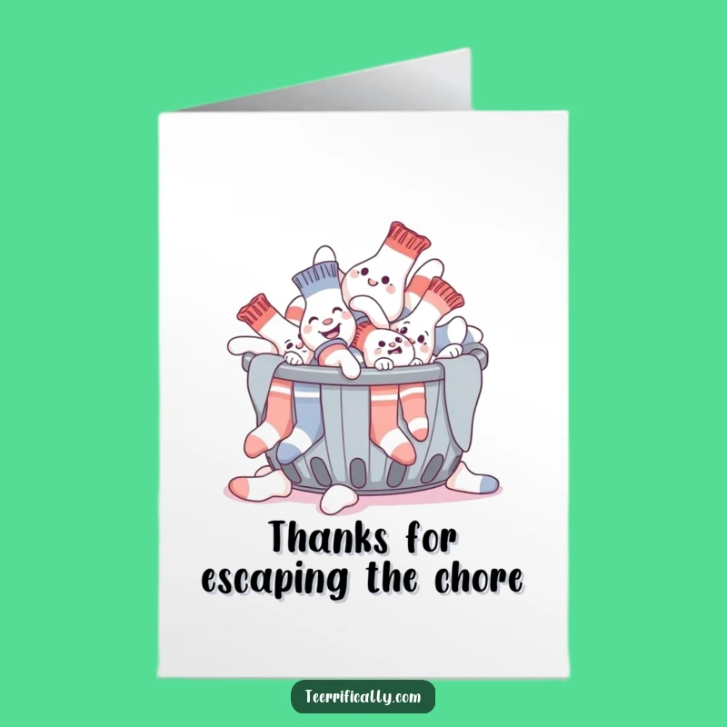 Free Printable Thank You Card: Sock Escape Gratitude Downloadable Gift