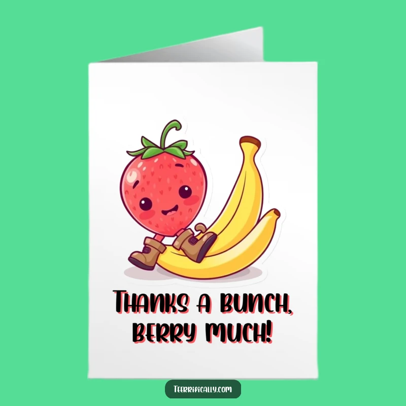 Free Printable Thank You Card: Strawberry's Comical Thanks - Funny Downloadable Gift