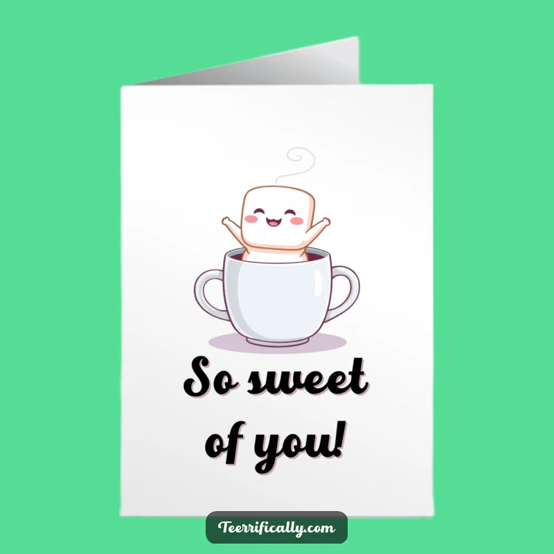 Free Printable Funny Marshmallow Thank You Card - Sweet Downloadable Appreciation Gift!