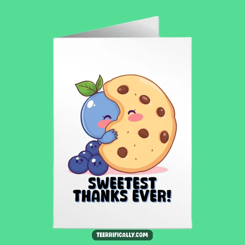 Free Printable Funny Blueberry Thank You Card - Shy & Sweet Downloadable Appreciation!