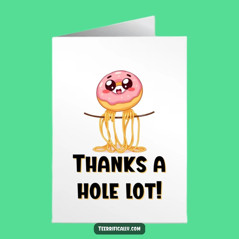 Free Printable Thank You Card: Wobbly Donut Gratitude for a Downloadable Gift