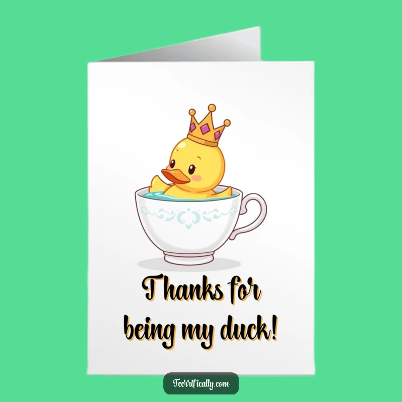 Thanks Free Printable Card: Royal Duck Thanks Downloadable Gift