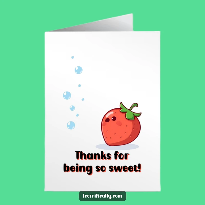 Free Printable Thank You Card: Juggling Strawberry, Sparkling Downloadable Gratitude