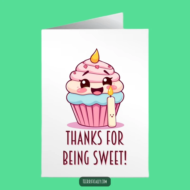 Free Printable Thank You Card: Cupcake's Sweet Thanks, Funny Downloadable Gift