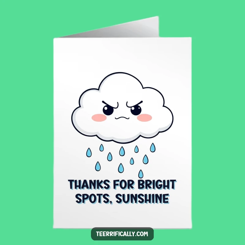 Free Printable Thank You: Grumpy Cloud Happy Rain Funny Gratitude