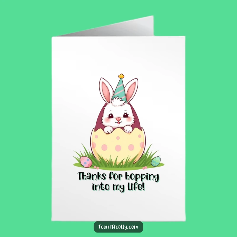 Free Printable Funny Bunny Thank You Card: Egg Surprise, Humorous Downloadable Gift