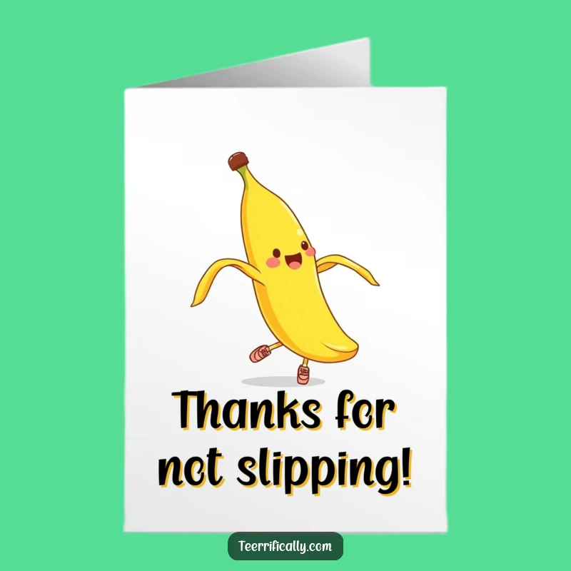 Free Printable Thank You Banana Card: Silly Slipping Downloadable