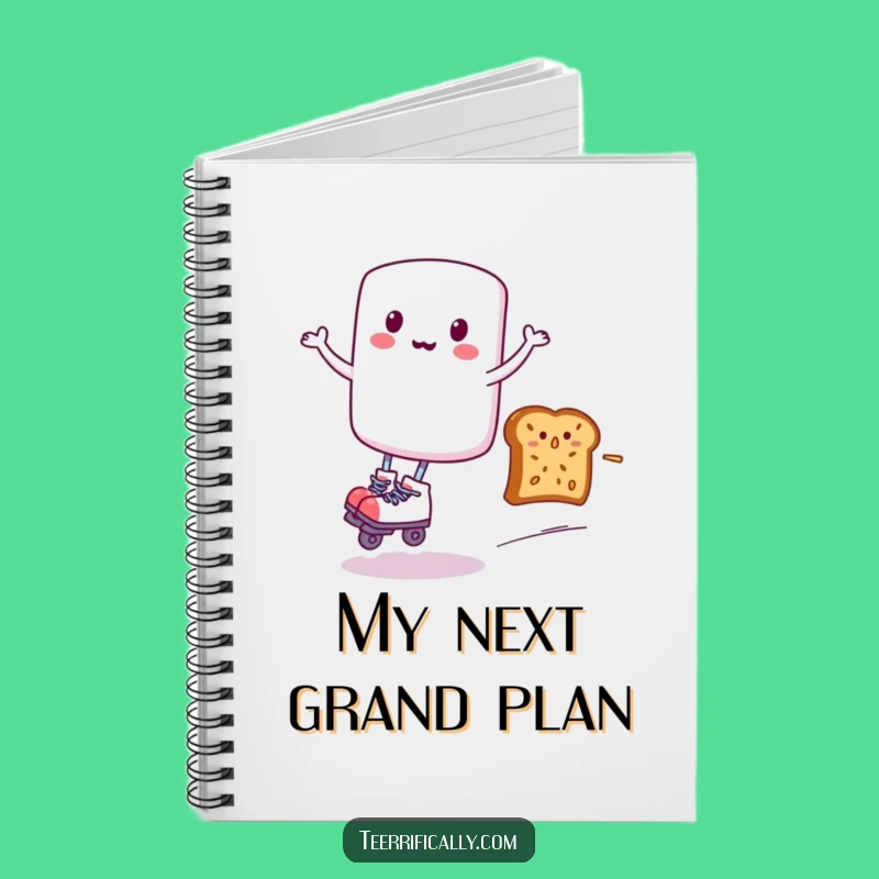 Funny Marshmallow Roller Skater Notebook - Jot Down Hilarious Ideas!