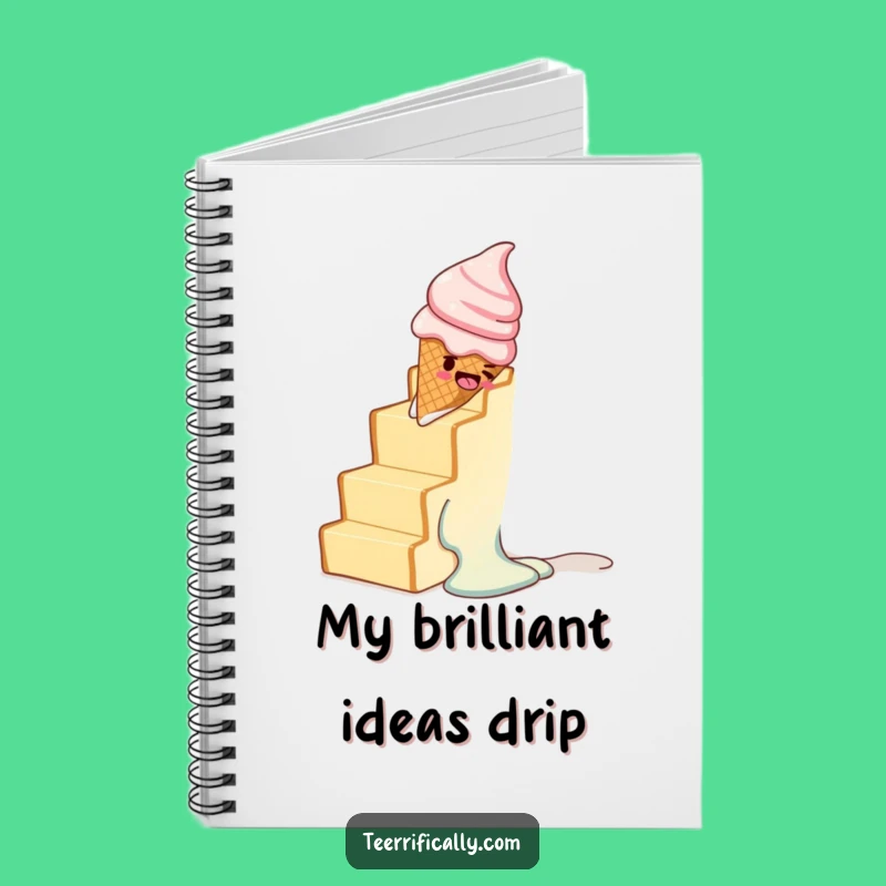 Funny Melting Ice Cream Toast Staircase Notebook - Journal Your Hilarious Thoughts Gift