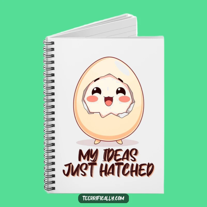 Funny Startled Egg Notebook - Hilarious Breakfast Journal Gift