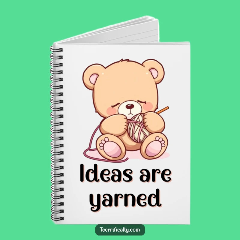 Funny Sleepy Bear Knitting Notebook: Capture Thoughts with Cozy, Comical Flair