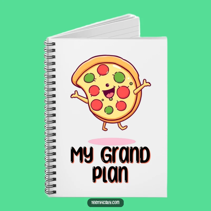 Funny Pizza Cartwheel Notebook - Jot Down Laughs & Ideas
