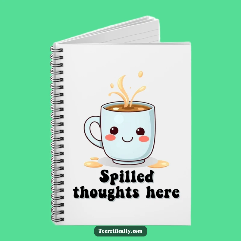 Funny Latte Spill Smiley Face Notebook - Jot Down Joy Gift