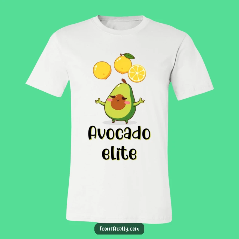 Funny Avocado Lemon Juggling T-Shirt - Determined Fruit Tee, Great Gift