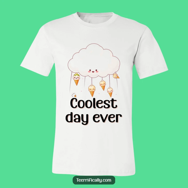 Funny Ice Cream Cloud T-Shirt - Cheerful Weather Tee for Sweet Lovers