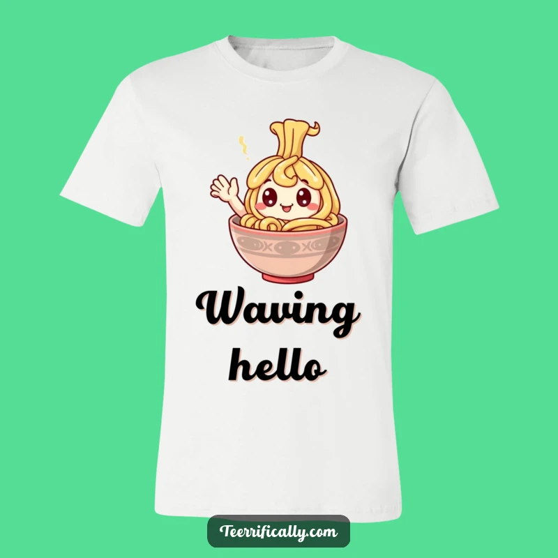 Funny Happy Noodle T-Shirt - Waving Googly-Eyed Fun