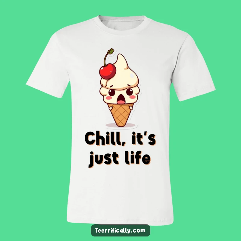 Funny Melting Ice Cream Cone T-Shirt: Hilarious Dessert Disaster Tee for Summer Fun
