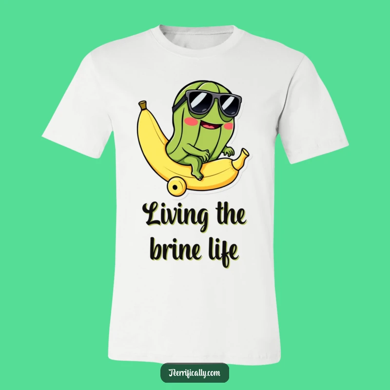Funny Pickle Banana T-Shirt: Cool Rider, Absurd Humor Gift