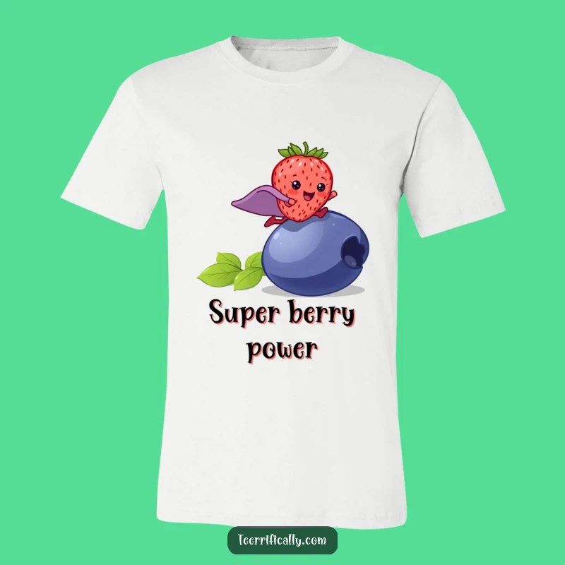 Funny Strawberry Superhero T-Shirt: Berry Strong Hero Tee, Ideal Funny Gift