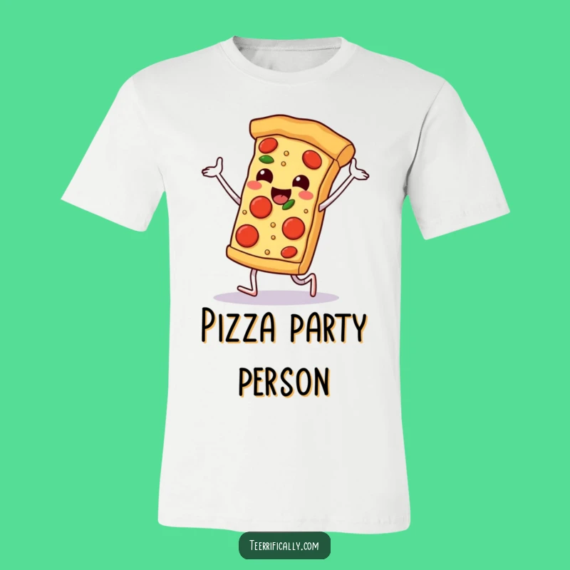 Funny Pizza Dance T-Shirt: Hilarious Cartoon Apparel for Joyful Food Lovers
