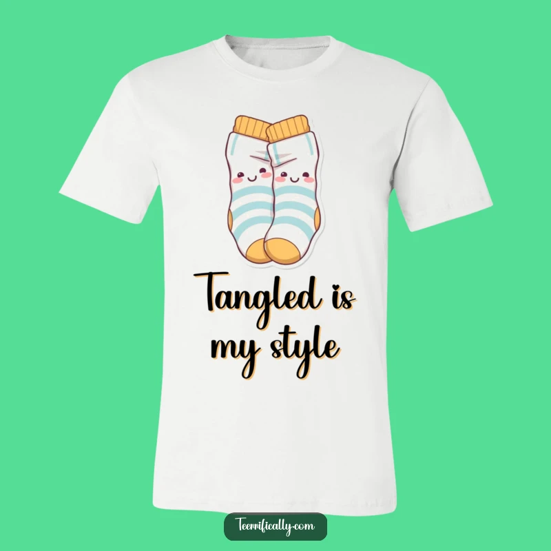 Funny Sock Knot T-Shirt: Wear Your Playful Tangles with Character Style