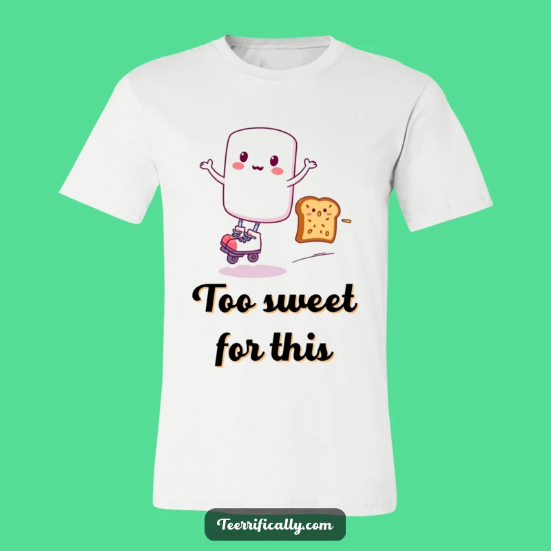 Funny Marshmallow Roller Skater T-Shirt - Zippy Fun for Toast Lovers!