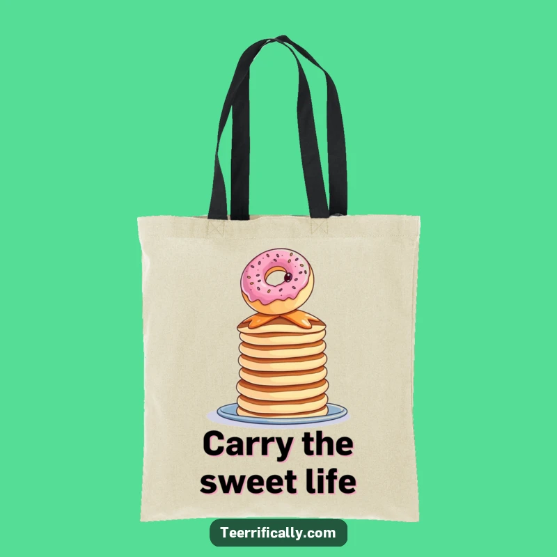 Funny Donut Pancake Tote Bag: Carry Your Sweetness, Great Funny Gift