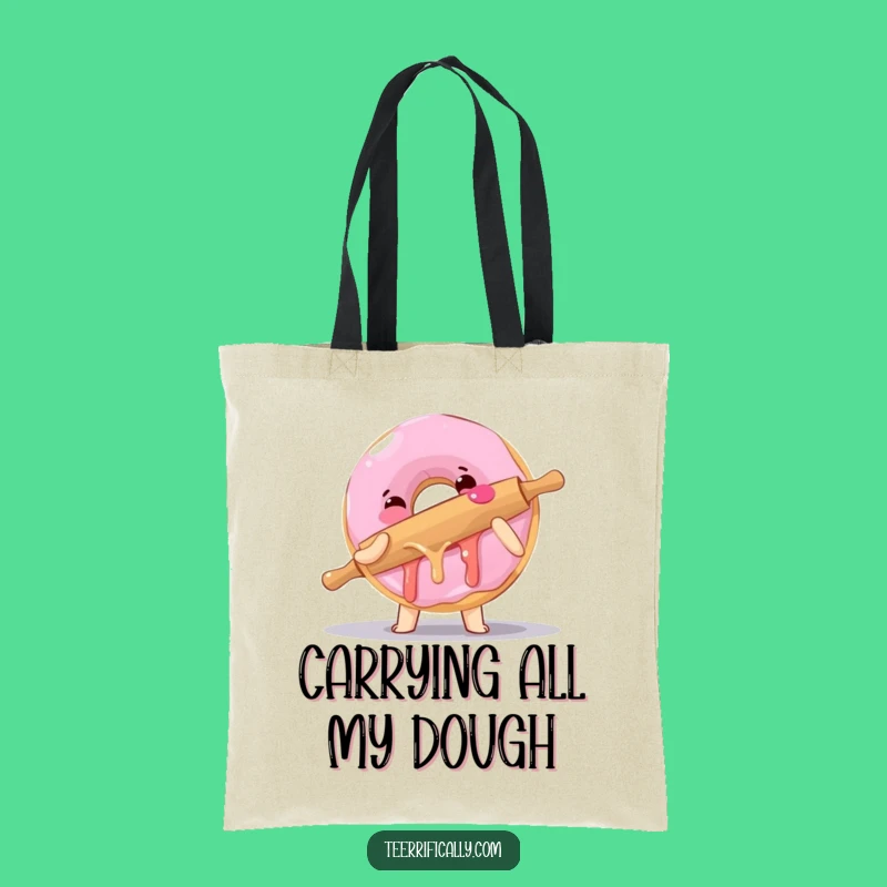 Funny Donut Rolling Pin Tote Bag: Clumsy Baker Essential, Hilarious Gift