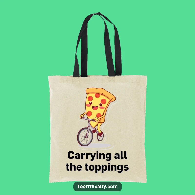 Funny Pizza Unicycle Tote Bag: Carry Your Laughs in Style